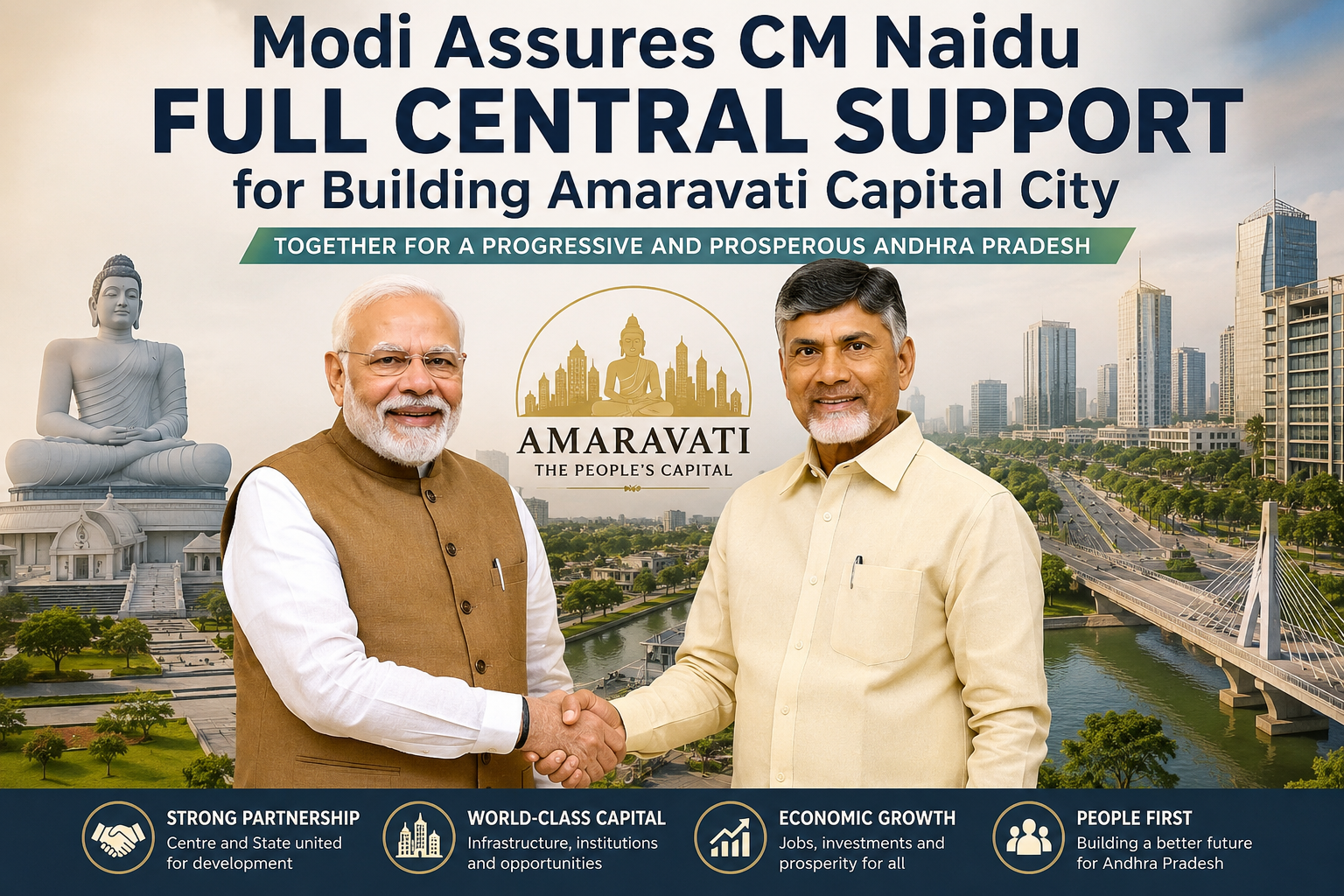 Modi Assures CM Naidu Full Central Support for Building Amaravati Capital City