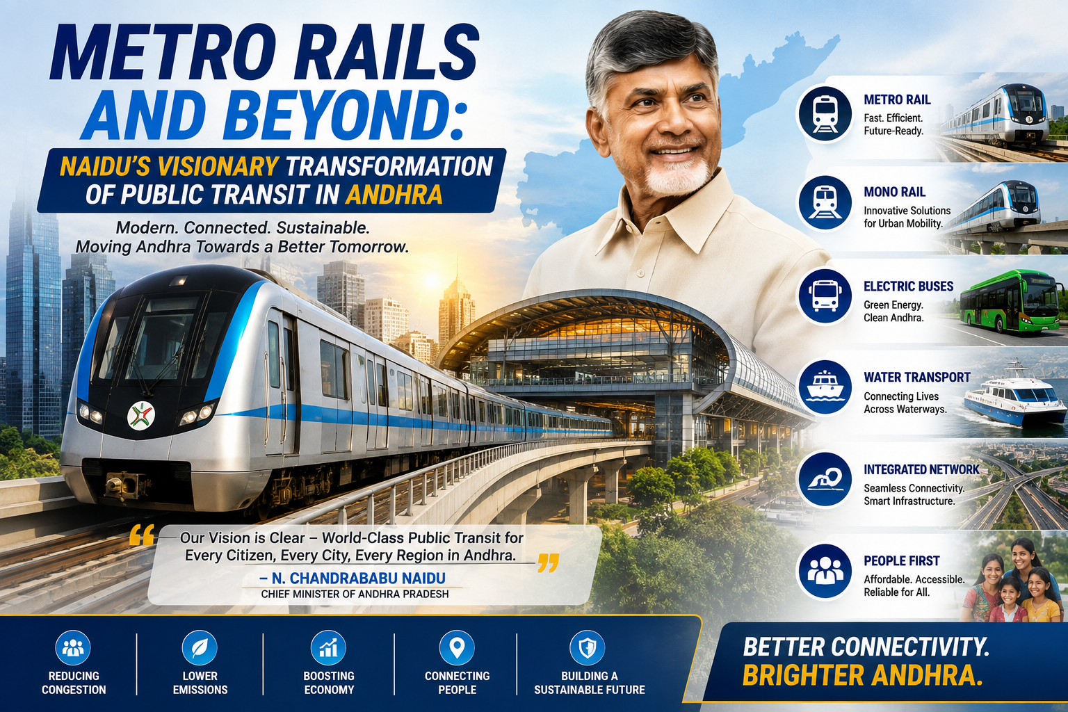 Metro Rails and Beyond: Naidu’s Visionary Transformation of Public Transit in Andhra