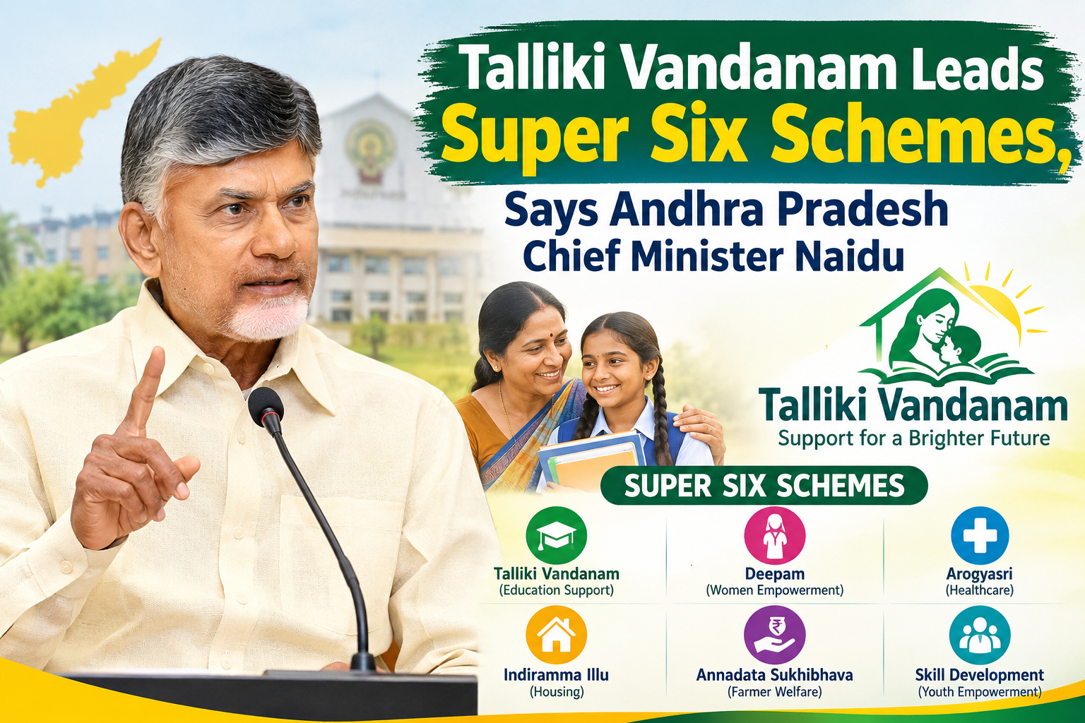  Talliki Vandanam Leads Super Six Schemes, Says Andhra Pradesh Chief Minister Naidu